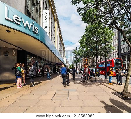 People In Oxford Street In London, Hdr