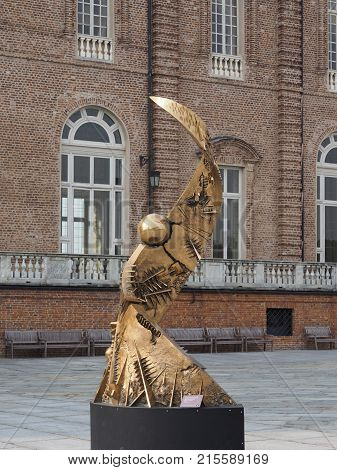 Open Spiral Sculpture By Pomodoro In Venaria
