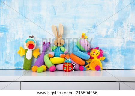 Baby toys frame. Copy space for text
