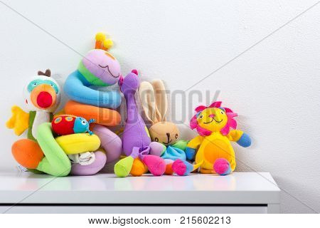 Baby toys frame. Copy space for text