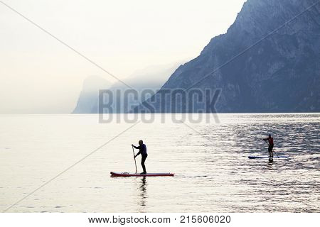 TORBOLE SUL GARDA, OCTOBER 20, 2017 - Famous resort Torbole sul Garda in Trentino, Italy, Europe