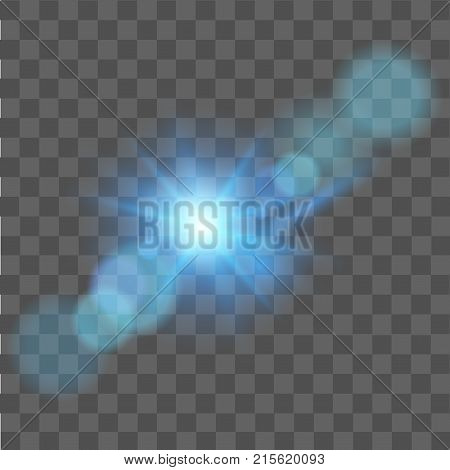 Blue glow light effect. Abstract effect of lighting flare. Vector.