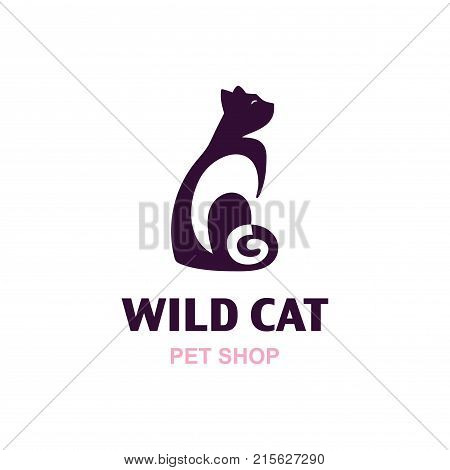 modern professonal logo illustration cat, pet emblem design on white background.
