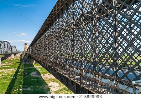 Old Bridge On The River Vistula.