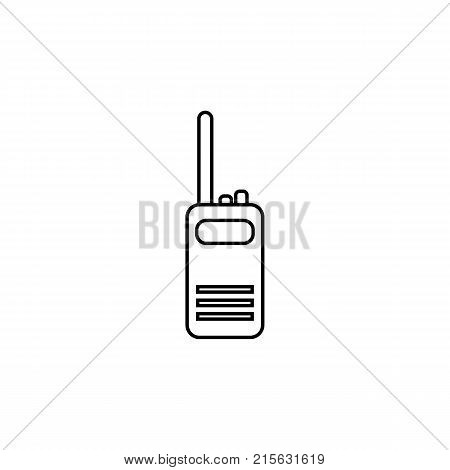 Two way radio walkie talkie line icon on white background