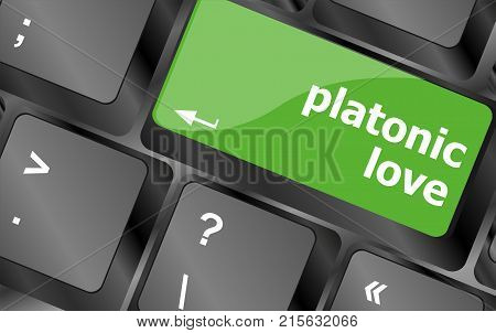 Modern Keyboard Key With Words Platonic Love
