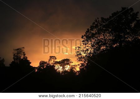 Beautiful sun rise in the Amzonas, 
Peru