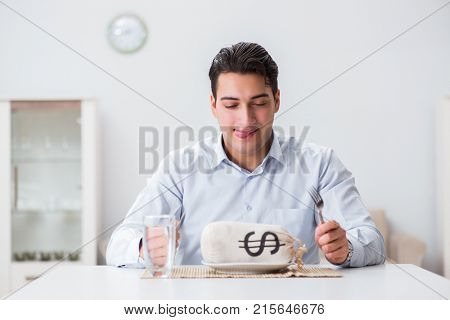 Concept of expensive dining in restaurants