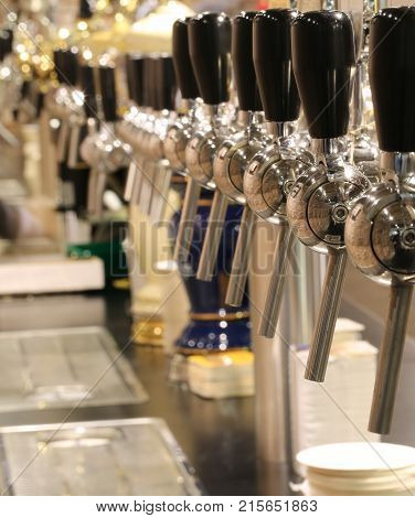 Taps To Spill Beer In The London Pub