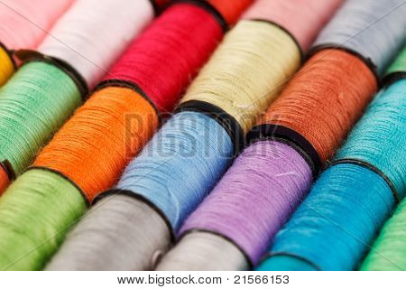 bobbins of lurex thread