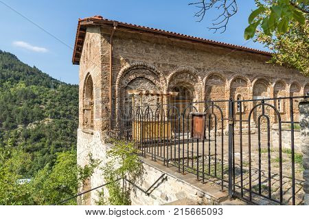 Ossuary in Old church in Medieval Bachkovo Monastery, Bulgaria