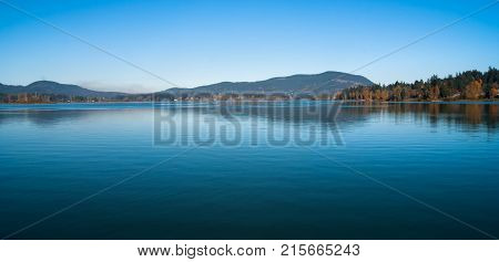 Beautiful Quamichan lake on a clear October afternoon