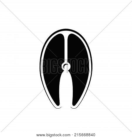 Fish steak icon. Salmon Tuna Pangasius steak piece of fish. Vector black illustration isolated on white background.