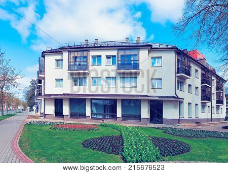 Contemporary residential apartment house of modern arcitecture