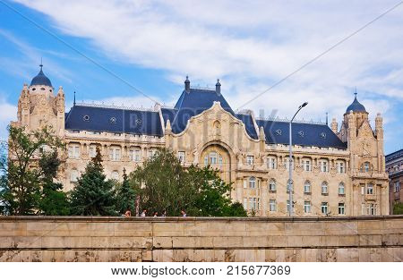 Budapest Hungary - August 31 2012: Gresham Palace Building in old city of Budapest Hungary