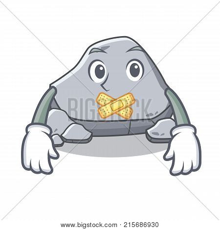 Silent stone character cartoon style vector illustration