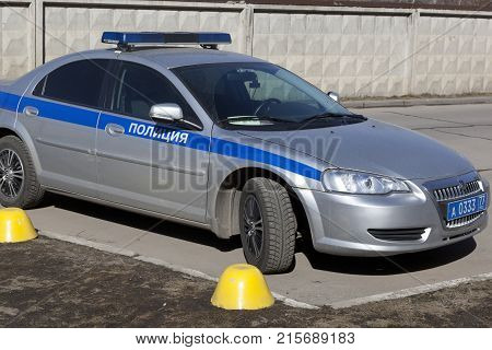 Vologda, Russia - April 23, 2013: A police car Volga Siber