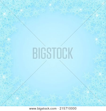 Snowing winter holiday background. Vector Christmas or New Year background with snowflakes