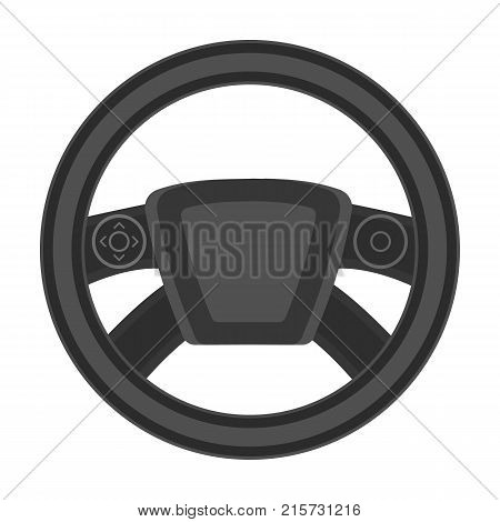 Steering wheel single icon in monochrome style for design.Car maintenance station vector symbol stock illustration .