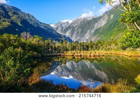 Franz Josef Glacier And Lake, New Zealand
