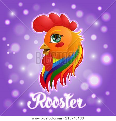 Vector rooster - a symbol of the year