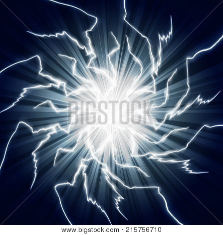 Background with ball lightning, vector art illustration.