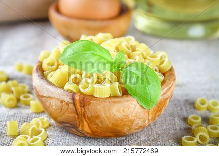 Ditalini Macaroni. Pasta Rings. Tubettini And Thimbles. Anellini.