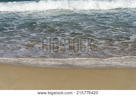 Beautiful White Clouds On Blue Sky Over Calm Sea With Sunlight Reflection, Bali Indonesia. Tranquil