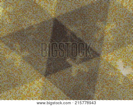 Gold Grunge Texture. Abstract Halftone Background. Vector Pattern.