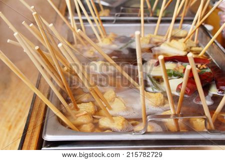 Oden stick fish cake with soup Korean food