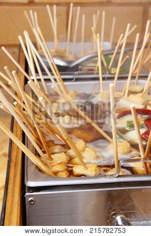 Oden stick fish cake with soup Korean food