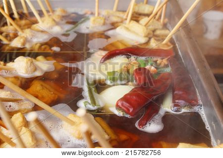 Oden stick fish cake with soup Korean food