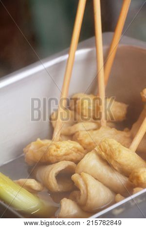 Oden stick fish cake with soup Korean food