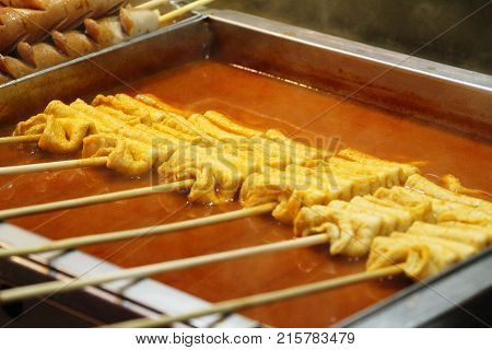 Oden stick fish cake with soup Korean food