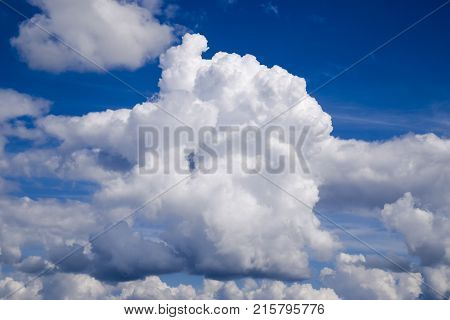 Heavenly Landscape With Clouds. Cumulus Clouds In The Sky