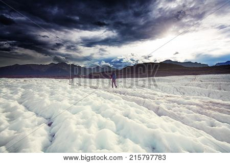 Hike in  Alaska at summertime