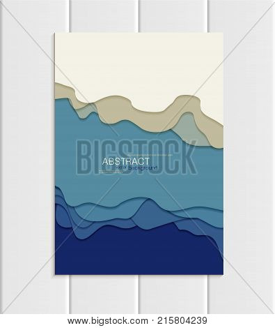 Stock vector brochure in abstract style. Design business templates with round, uneven blue shapes on white backgrounds for printed materials, elements, web sites, cards, covers, wallpaper