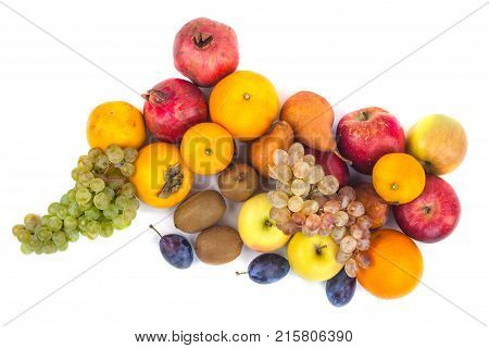 Fresh Fruits Isolated On A White Background