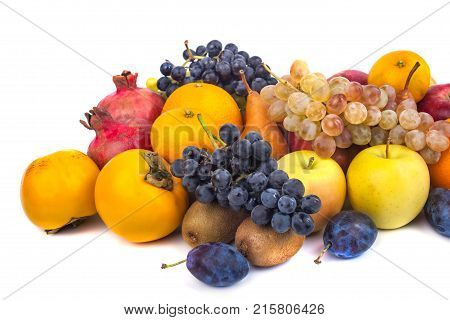 Fresh Fruits Isolated On A White Background