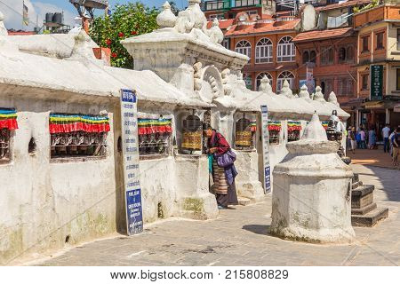 Part Of The Terrace On Which It Is Situated Boudanath