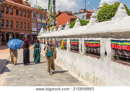 Part Of The Terrace On Which It Is Situated Boudanath