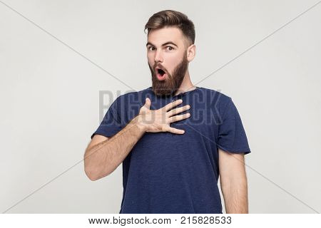 Indignation Man Looking At Camera With Shocked Face