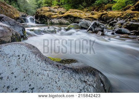 Long Exposure Of Water Flow In Brice Creek