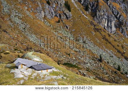 Autumn landscape in Adamello - Presanella Alpine Group, Italy, Europe