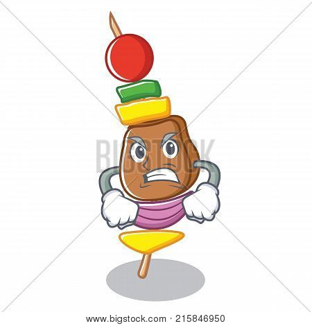 Angry barbecue character cartoon style vector illustration