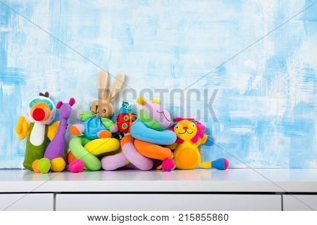 Baby toys frame. Copy space for text