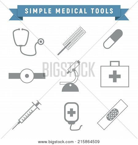 Simple Outline Medical Tools Package
