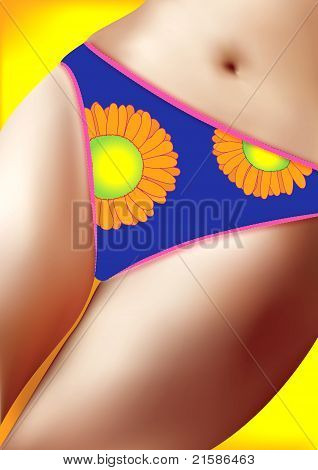 Donna abbronzata in bikini
