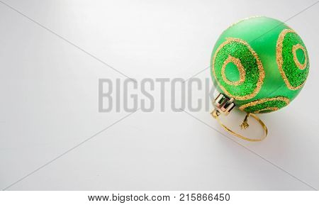 Green Christmas ball for decorating Christmas tree