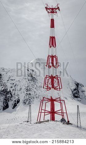 Lift In Austrian Ski Resort In The Alps